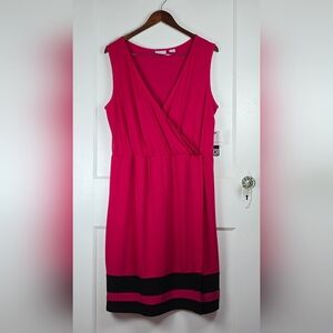 NWT Liz Claiborne Pink and Black Knit Dress Size 16